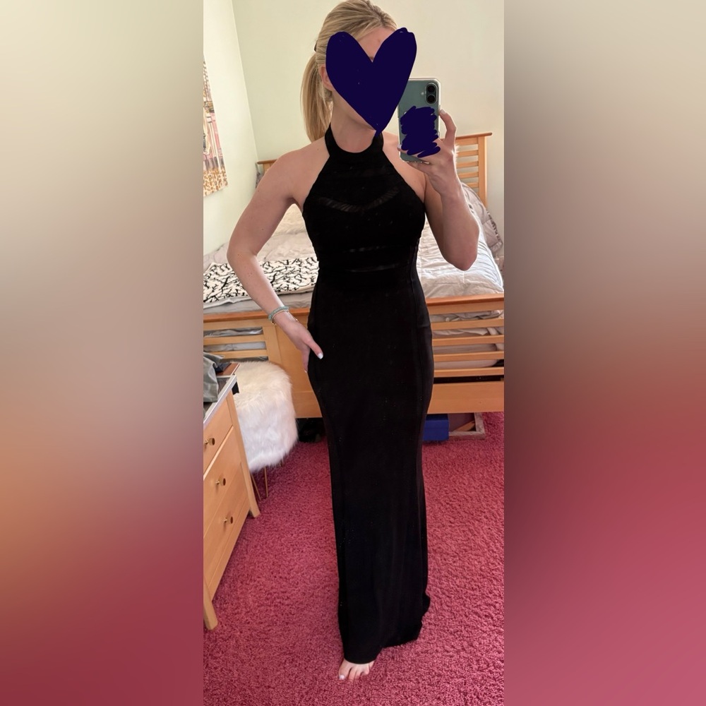 ABS Black halter long dress - Size XS